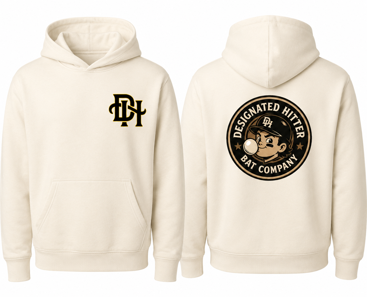 DH Bat Co. Full Hoodie - Off White